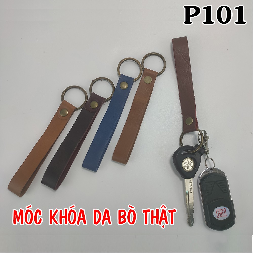 SALE Combo 2 chiếc móc khóa da bò P101 .
