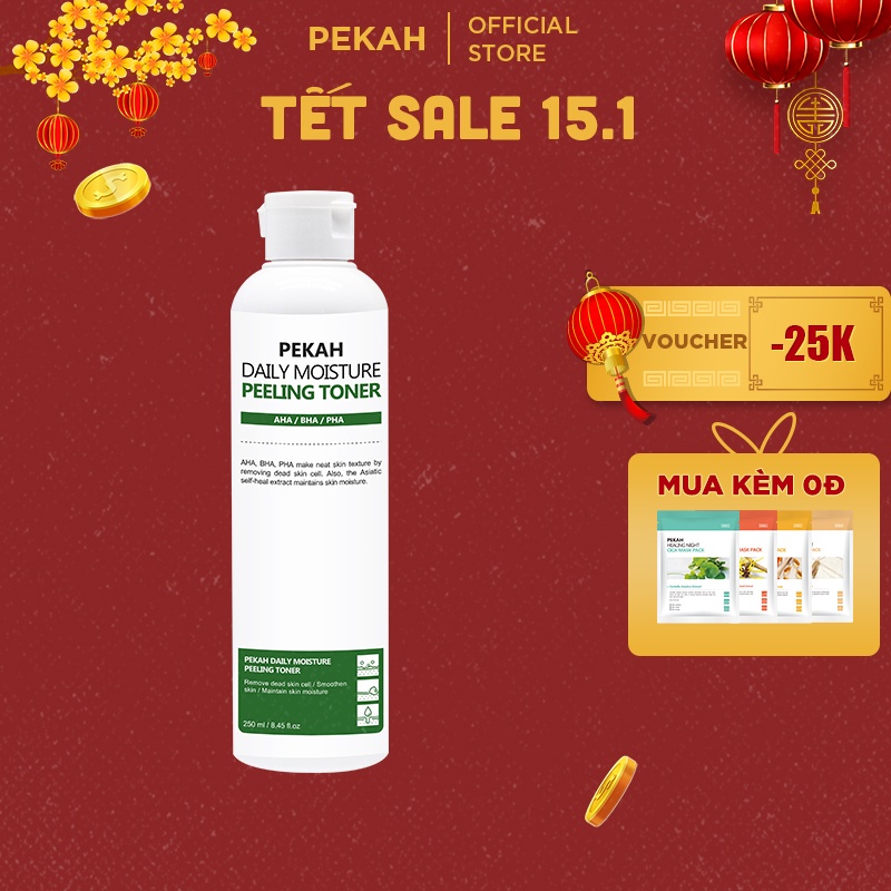 Nước Hoa Hồng Cải Thiện Da Mụn Và Lỗ Chân Lông PEKAH Daily Moisture Peeling Toner 250ml