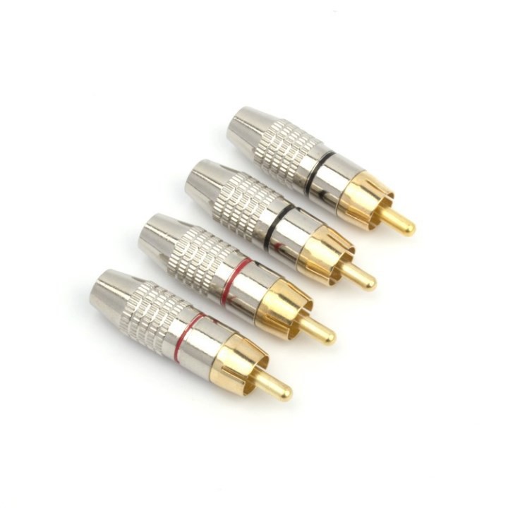 Combo 02 Đầu Jack Av Rca Hoa Sen Bạc