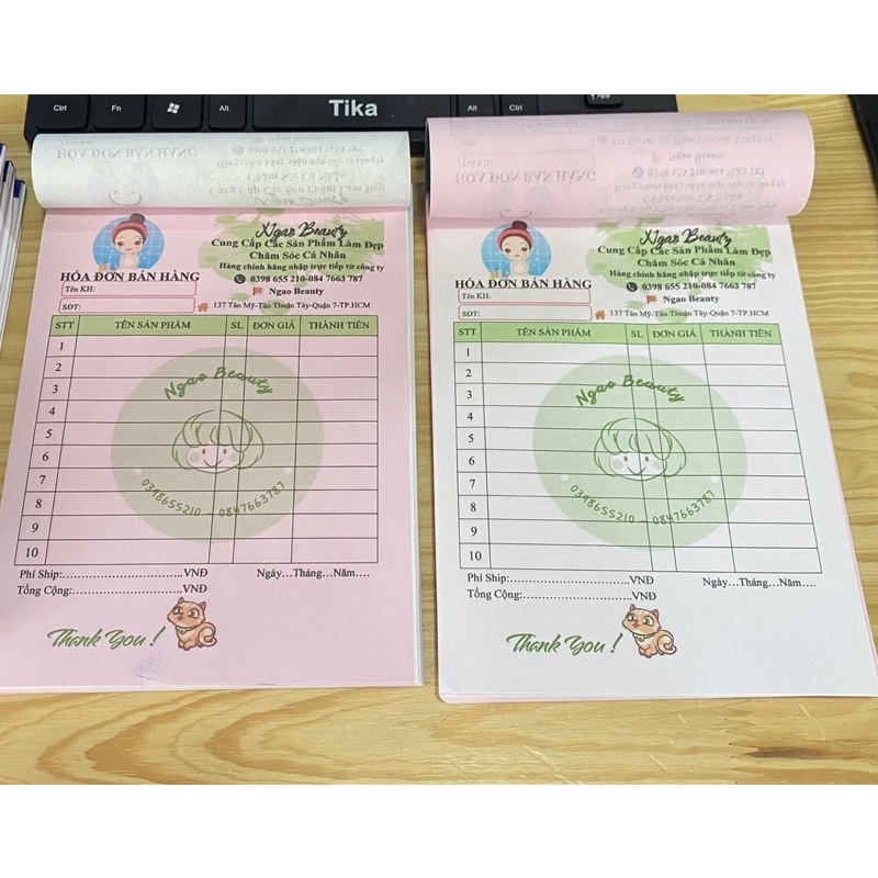 HOÁ ĐƠN 1-2 LIÊN 15x20cm 🌸🌸 IN THEO YÊU CẦU