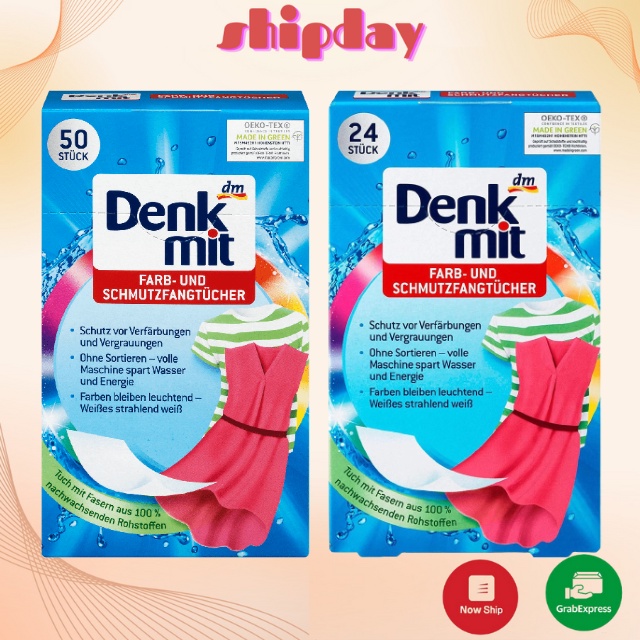 Giấy Hút Chống Loang Màu, Phai Màu Quần Áo Denkmit (24-50 tờ)