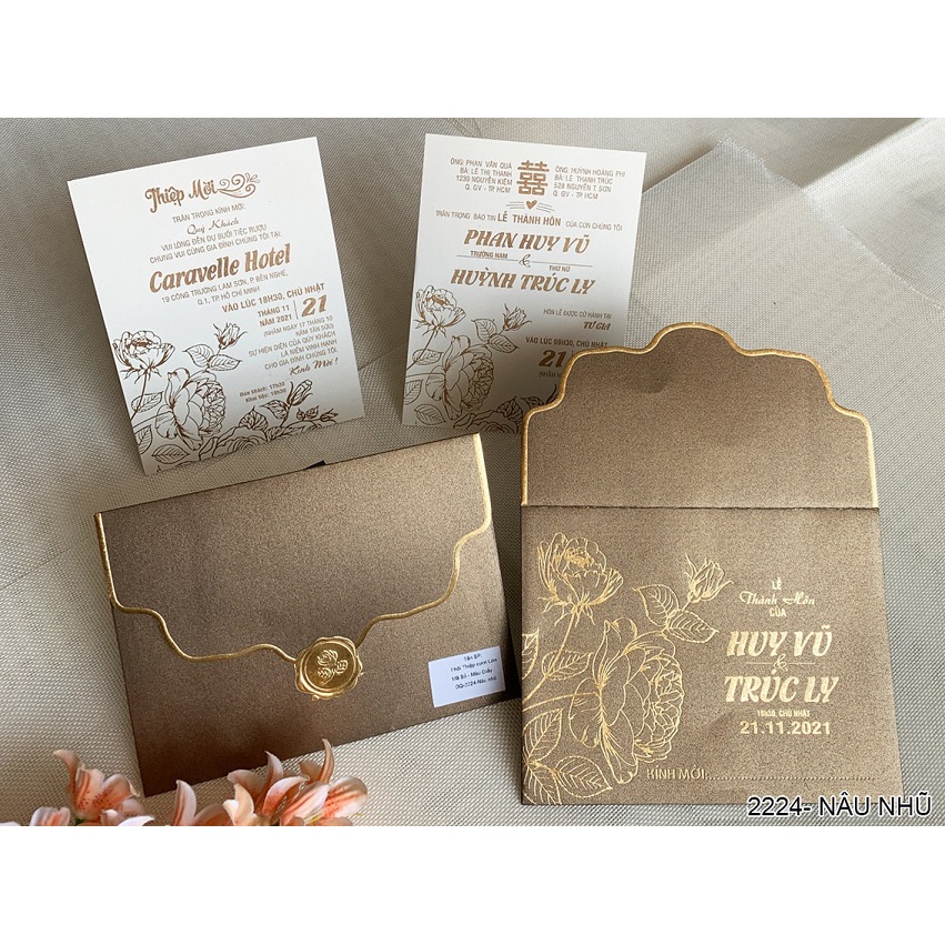 Thiệp cưới giấy anh kim 2224