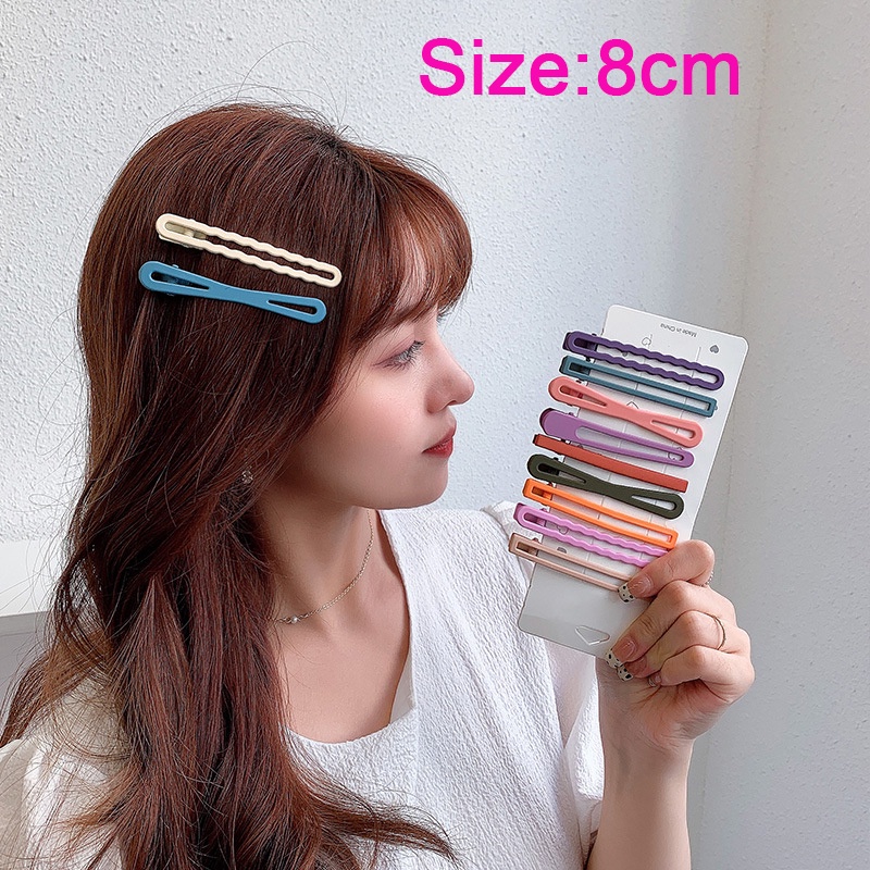 Set 10 Kẹp Tóc Đơn Giản Màu Sắc Ngọt Ngào