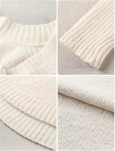 Fashion Lazy Style Loose Knit Pullover Top Women All-match Long Sleeved V-neck Sweater | BigBuy360 - bigbuy360.vn