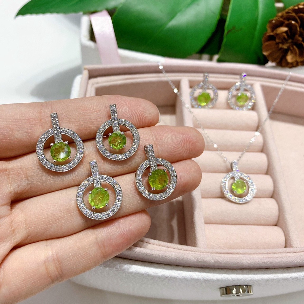 Mặt Dây Chuyền Bạc 925 Đính Đá Peridot