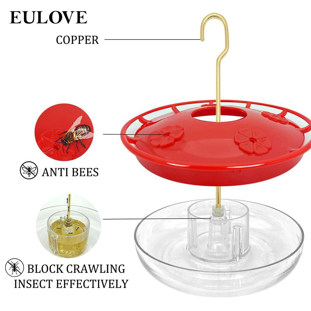 eulove 12 oz Hanging Red Bird Feeders Home Garden Decor Bird Feeder Tree Decorations Great