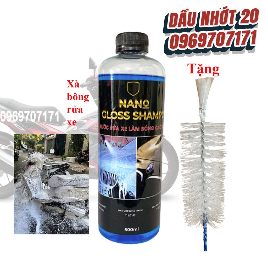 [TẶNG CỌ RỬA] COMBO 3 CHAI TẨY NHÔM, TẨY NHỚT, RỬA XE XÀ BÔNG NANO CHUYỂN TẨY RỬA LÓC MÁY, TẨY RỬA HỢP KIM NHÔM, RỬA SÊN