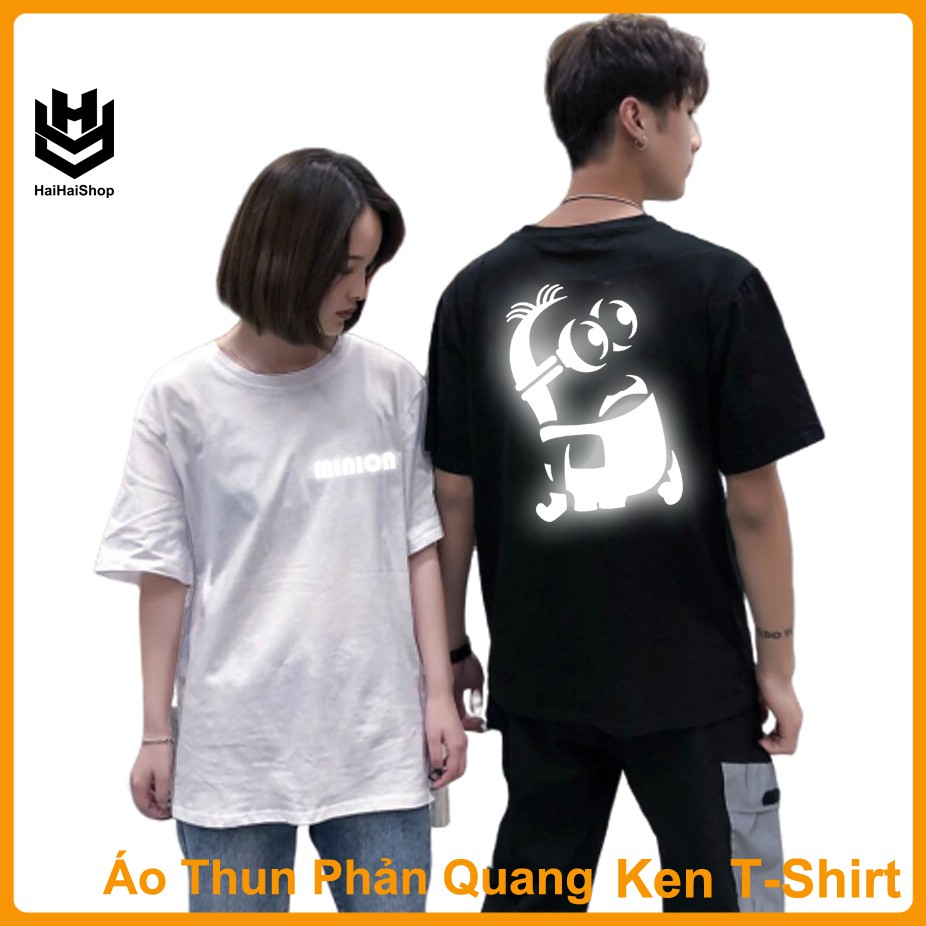 Áo Thun Phản Quang Minion Cotton 75%, Form rộng Unisex, nam nữ Đẹp Ken T-Shirt.