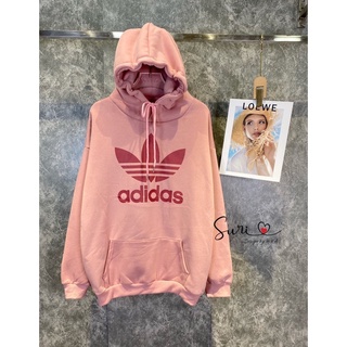 Áo hoodi adidas hồng có mũ chất liệu nỉ cao cấp mặc siêu ấm