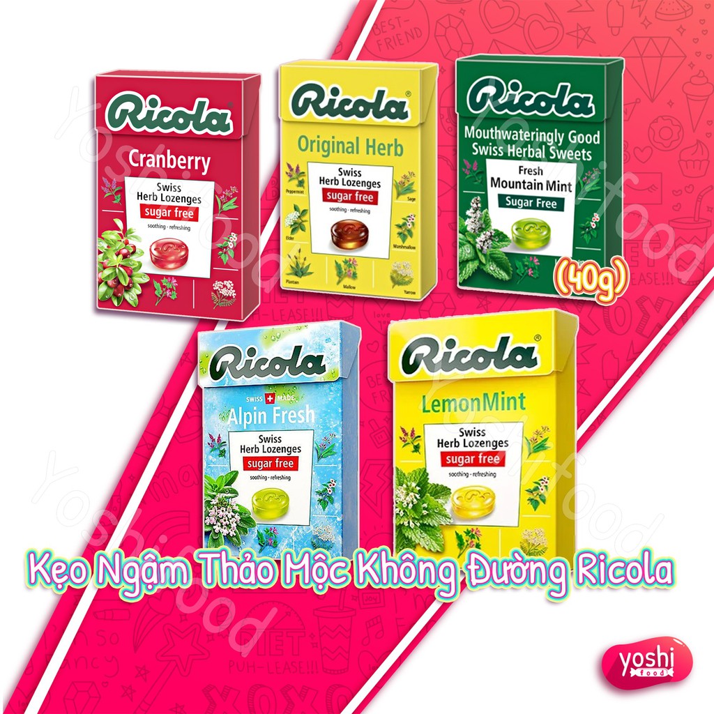 Kẹo Ngậm Thảo Mộc Không Đường Ricola 40gr