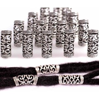 Combo 10 cườm đính tóc dreadlock mã bạc
