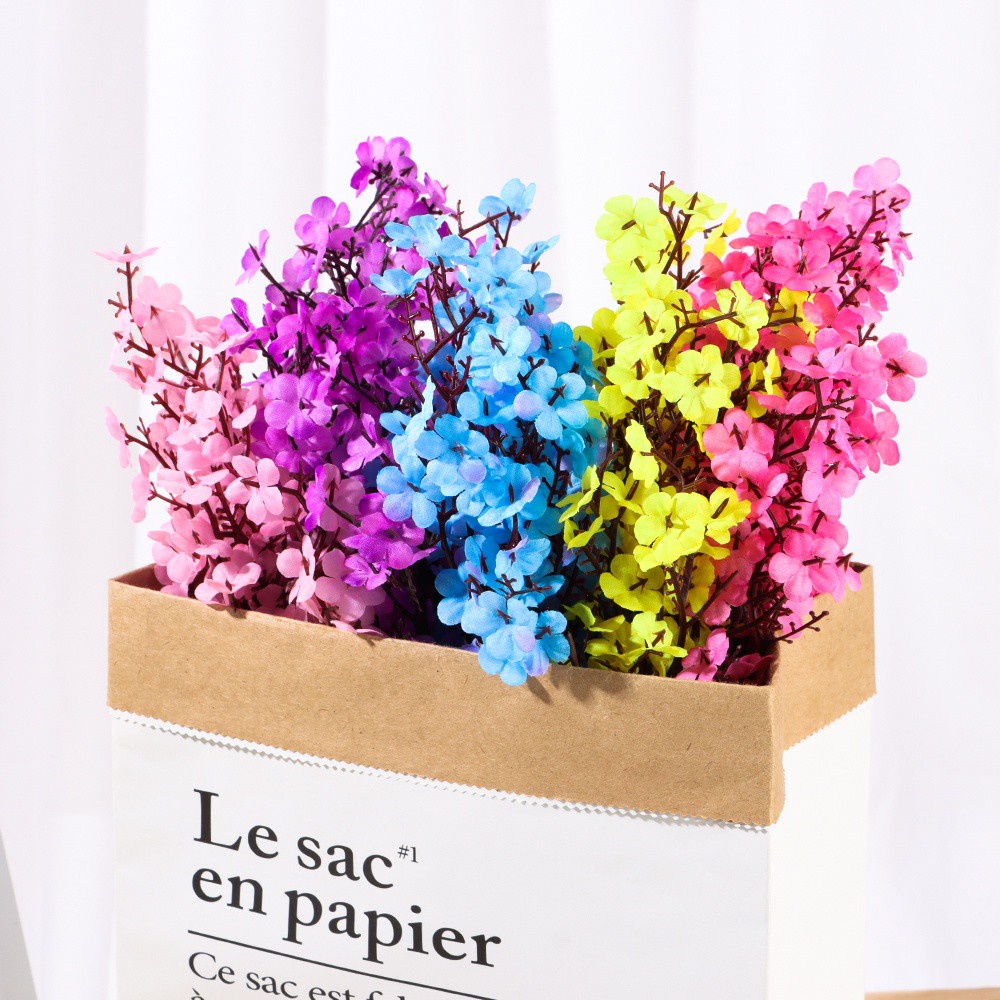 ❤LANSEL❤ Gift Artificial Babysbreath Home Decoration Lifelike Plum Blossom Silk Gypsophila Flowers Floral|Wedding Favor Party Supplies Bridal Bouquet Simulation Plants/Multicolor