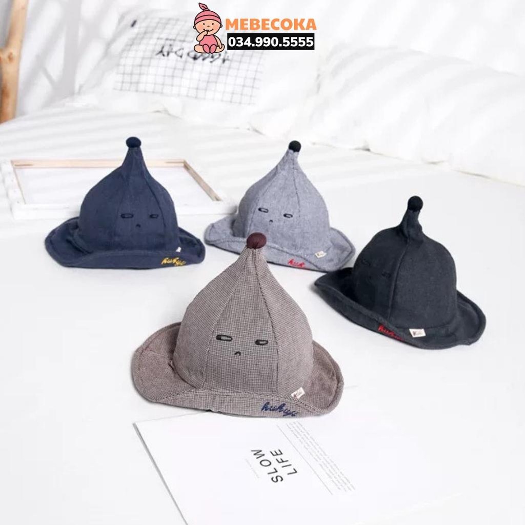 Mũ cho bé ,mũ bucket chóp Chóp Nhọn, vành nón tai bèo tròn cho bé Trai bé Gái chất liệu CAO CẤP