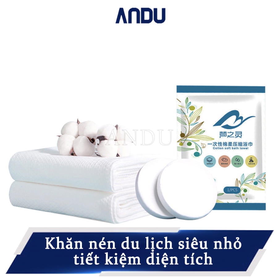 Khăn Tắm Nén Du Lịch Bằng Cotton Dùng Một Lần 70*140 cm Thấm Hút Tốt, Không Đổ Lông, Mềm Mịn