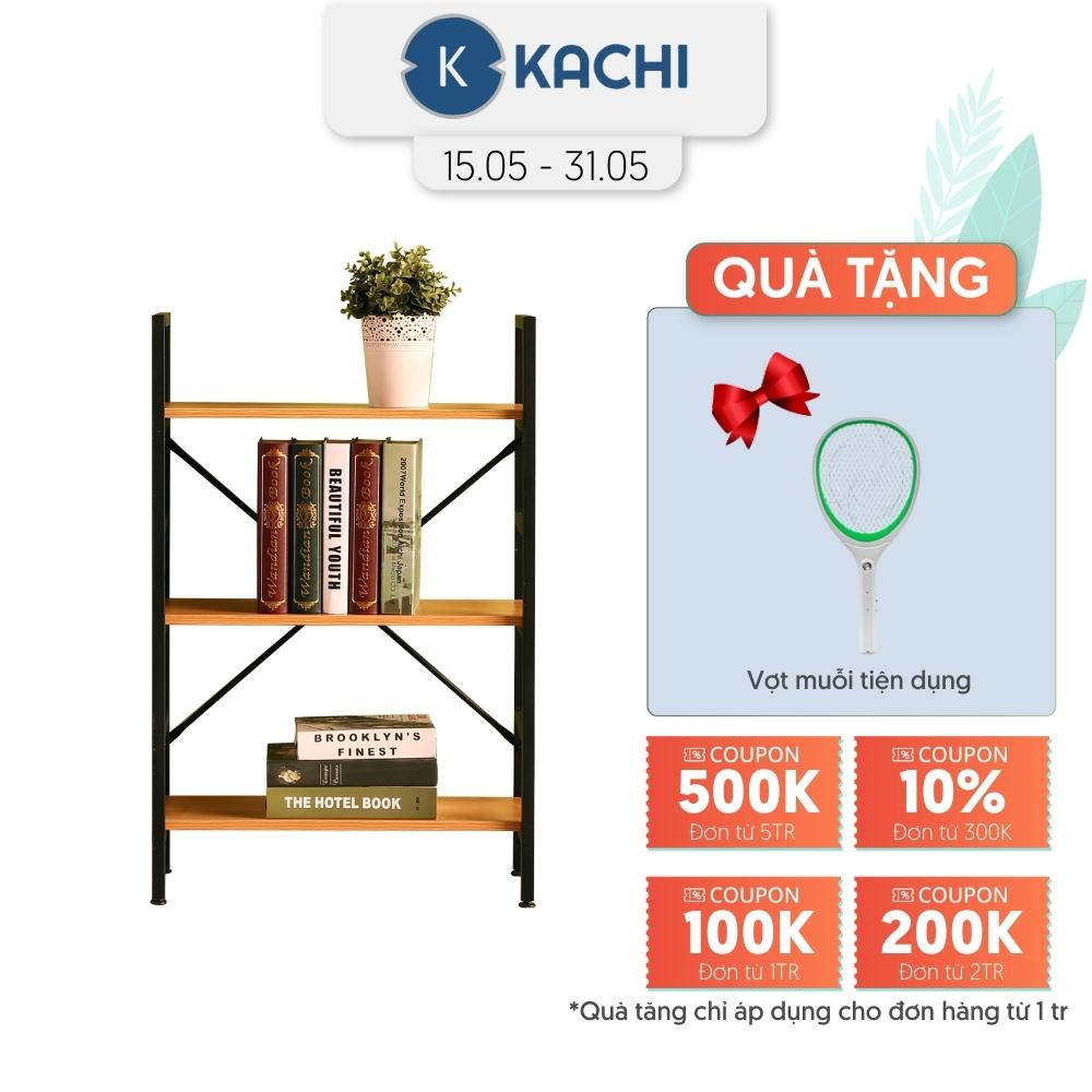 Kệ Gỗ Chân Sắt 3 Tầng Kachi MK243 (60 × 92CM)