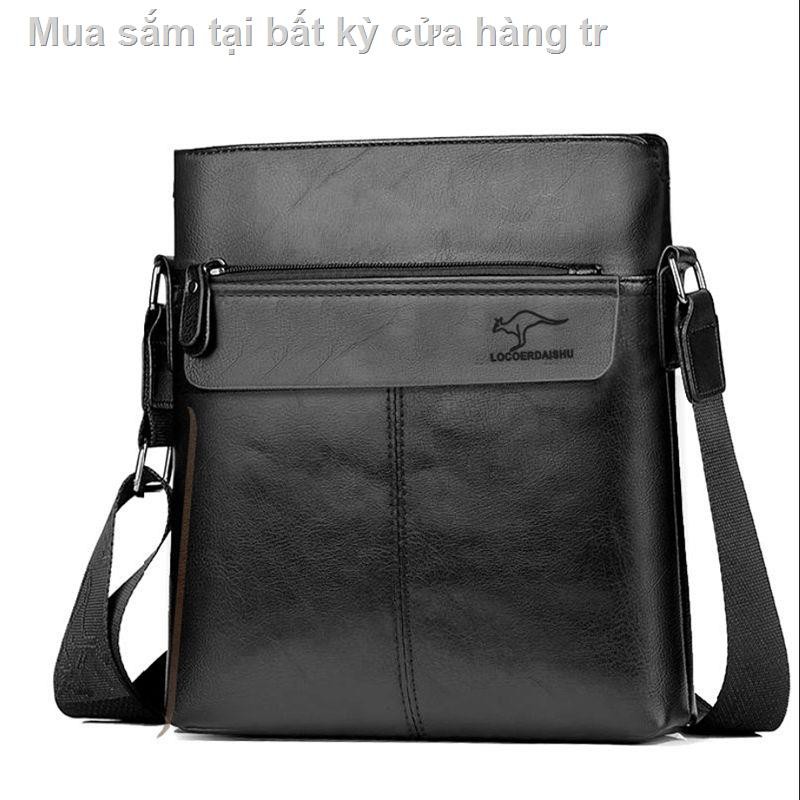 May mắn túi da kangaroo kết cấu nam cặp xách kinh doanh đeo vai thường | BigBuy360 - bigbuy360.vn