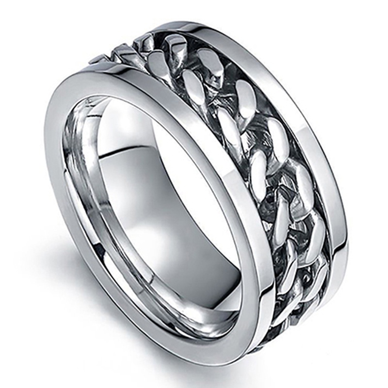 Nhẫn kiểu dáng đơn giản bằng thép không gỉ