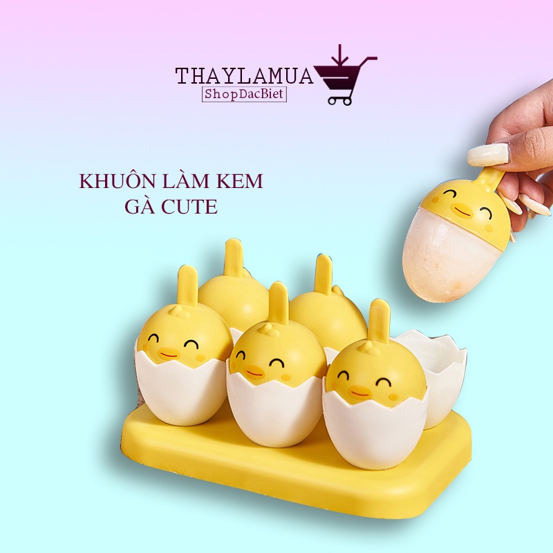 Khuôn làm kem 6 ngăn gà vàng siêu cute giá rẻ KGV06
