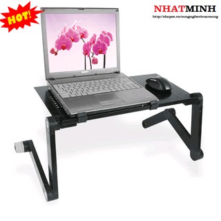Bàn laptop đa năng 360 độ có 2 quạt tản nhiệt
