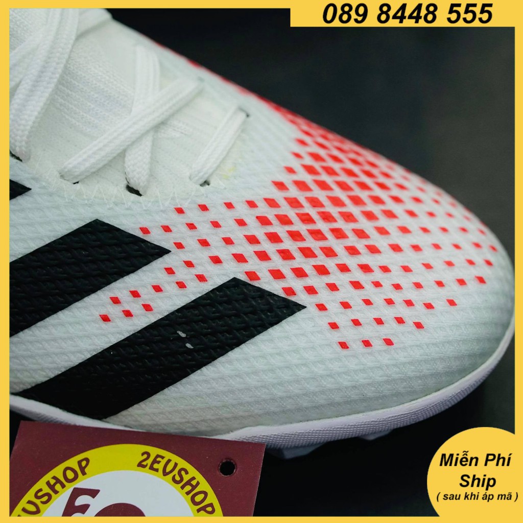 Giày đá bóng thể thao nam 𝐏𝐫𝐞𝐝𝐚𝐭𝐨𝐫 𝟐𝟎𝟐𝟎 Trắng Đỏ nhẹ mềm, giày đá banh cỏ nhân tạo thời trang - 2EV