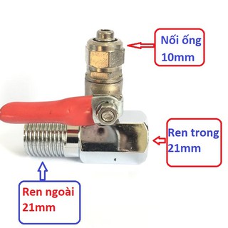 Bộ van chia nước đầu vào máy lọc nước hoặc dùng trong hệ thống phun sương, ren 21mm, có van khóa.