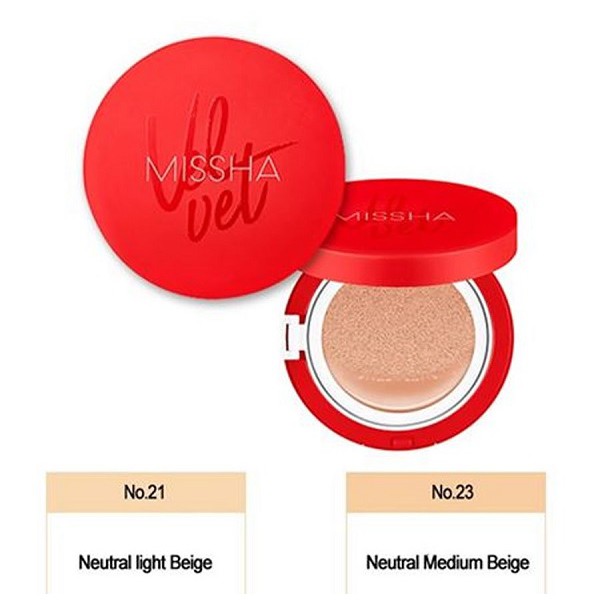 Phấn Nước Kiềm Nhờn Lâu Trôi Missha Velvet Cushion 15gr - Bản đỏ