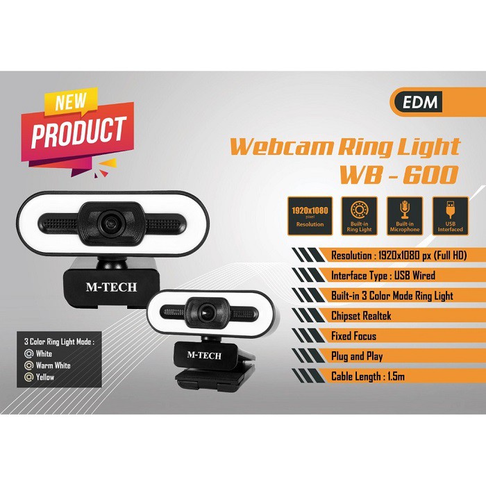 Webcam M-TECH WB600 / WB-600 Full HD 1080P Kèm Micro | BigBuy360 - bigbuy360.vn