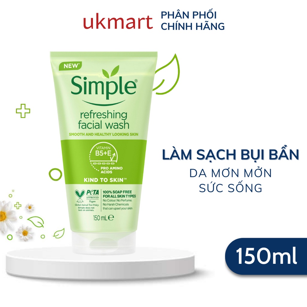 Combo Simple Làm Sạch Tẩy Trang + Sữa Rửa Mặt + Nước Hoa Hồng