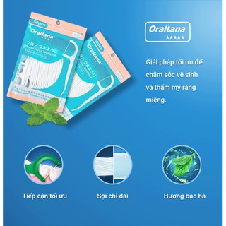 Tăm chỉ nha khoa Oraltana, tiêu chuẩn 5 sao, vệ sinh răng miệng sạch sẽ, tiện dụng