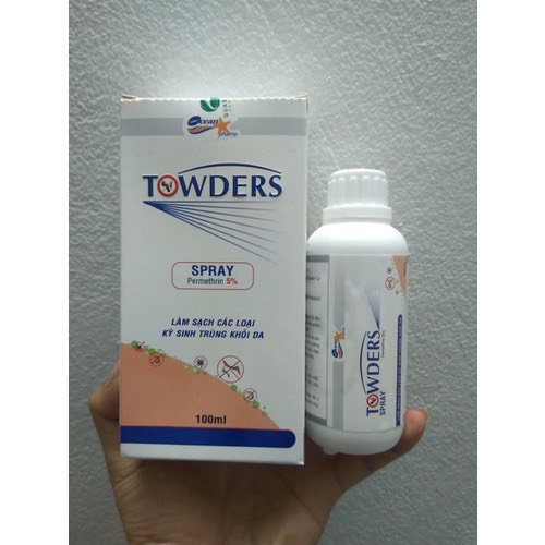 Xịt Towders Spray 100ml chai xịt cho da bị ghẻ và ký sinh trùng