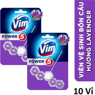 Viên Tẩy Bồn Cầu Vim Power 5 hương Oải Hương combo 10 vỉ