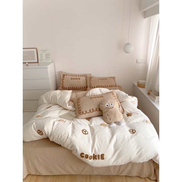 Set Bộ Vỏ Chăn ga Nhung Mịn Hoạt Hình Dễ Thương, Chất Nhung Mềm Mịn, Êm Ấm_shinbedding