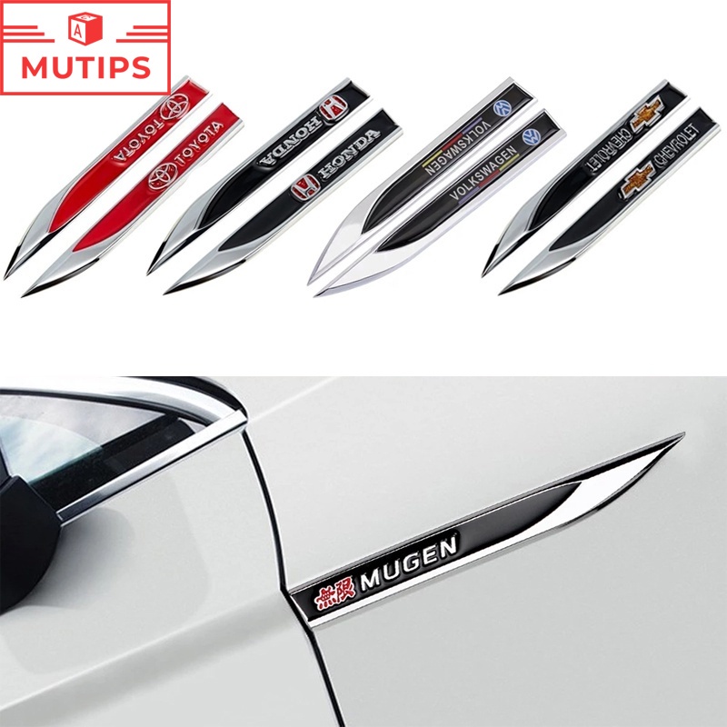 FENDER Set 2 Phụ Kiện Trang Trí 3D Bằng Kim Loại Cho Xe Hơi Toyota Honda Mitsubishi KIA Ford Hyundai Nissan BMW