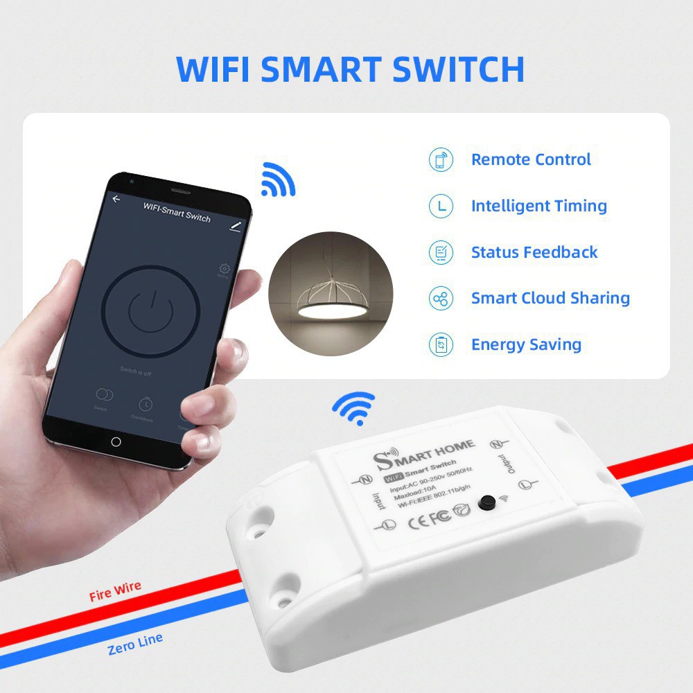 Công Tắc Thông Minh Điều Khiển Từ Xa Qua WIFI, 3G, 4G Trên Điện Thoại (Tuya Smart Basic)