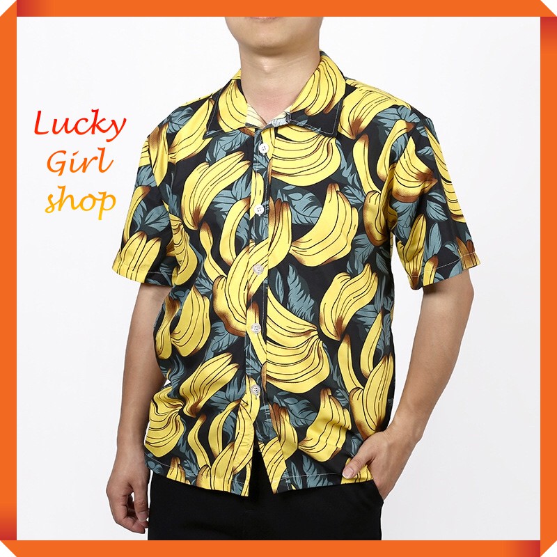 Áo Sơ Mi Chuối Nam, Quần Đùi Chuối Nam Vải Lanh Loại I Đủ Size Từ 55-115kg - Lucky Girl shop