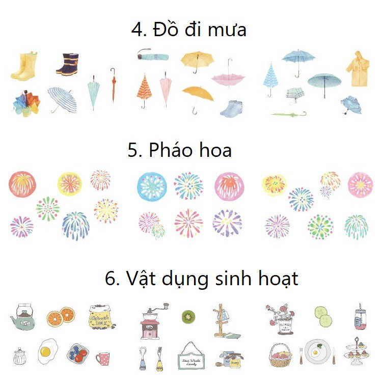 Hộp 40 sticker trang trí planner scrapbook SH4003