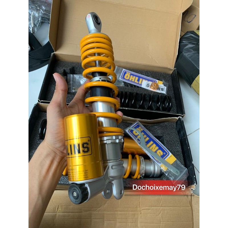 Phuộc Ohlins 2 lò xo hàng 1:1 gắn Vario, Click tặng kèm núm CNC