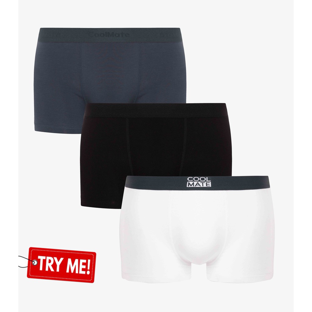 Combo dùng thử quần lót Trunk nam 3 chất liệu Cotton, Modal, Bamboo thương hiệu Coolmate - Hàng nhập khẩu