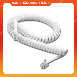 Dây tai nghe cho điện thoại bàn RJ9 2 mét xoắn lò xo - RJ9 cable Telephone Panasonic