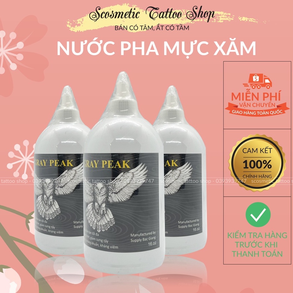 Nước Pha Mực Xăm Hình FREESHIPNước Pha Tattoo Giá Rẻ -Dung Dịch Làm Tan Mực Giúp màu xăm đẹp bóng đen hơn-240ml