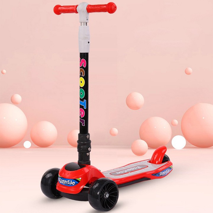 Xe Scooter cho bé, xe trượt Scooter 3 bánh to phát sáng vĩnh cửu gấp gọn chịu lực 80kg