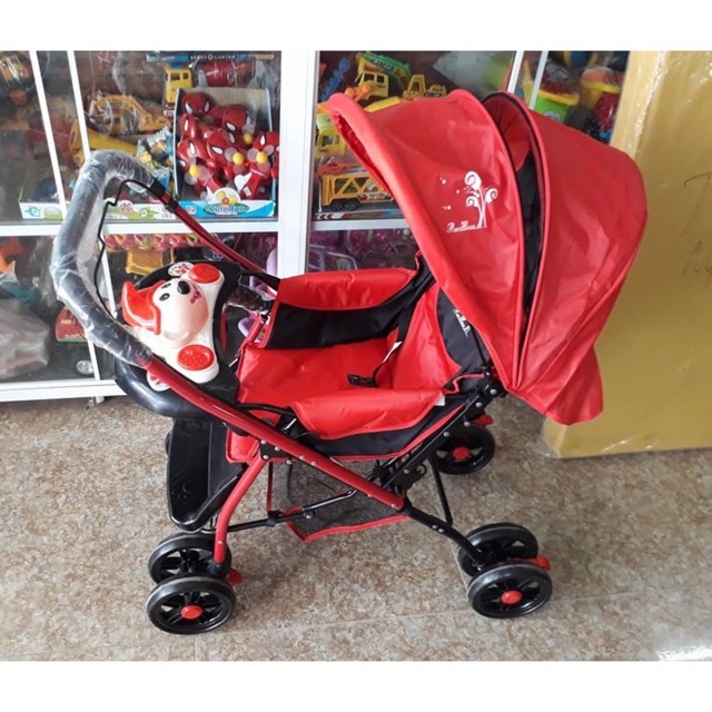 Xe đẩy hai chiều 3tư thế có bảo hiểm có nhạc mái che cao cấp mới