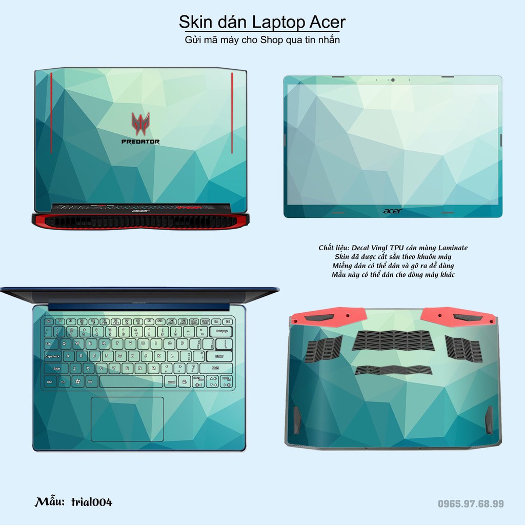 Skin dán Laptop Acer in hình Đa giác (inbox mã máy cho Shop)