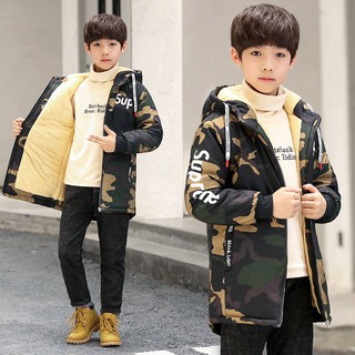 Áo Khoác Cotton Dày Dặn Ấm Áp Họa Tiết Rằn Ri Cá Tính Cho Bé Trai