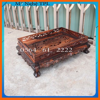 Khay trà chân quỳ phòng khách để bàn gỗ mun sang trọng
