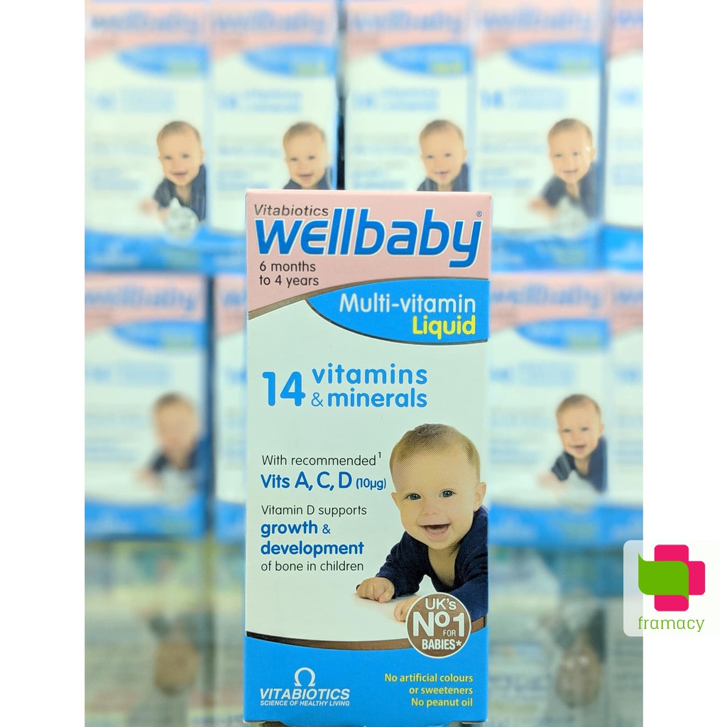 Vitamin tổng hợp cho bé Wellbaby (6 tháng - 4 tuổi)/Wellkid (4-12 tuổi) Multivitamin Liquid, Anh (150ml)