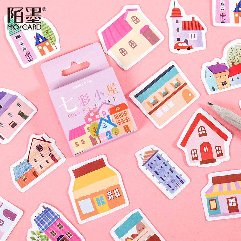 Hộp 46 Miếng Dán Trang Trí Nhiều Màu Sắc
