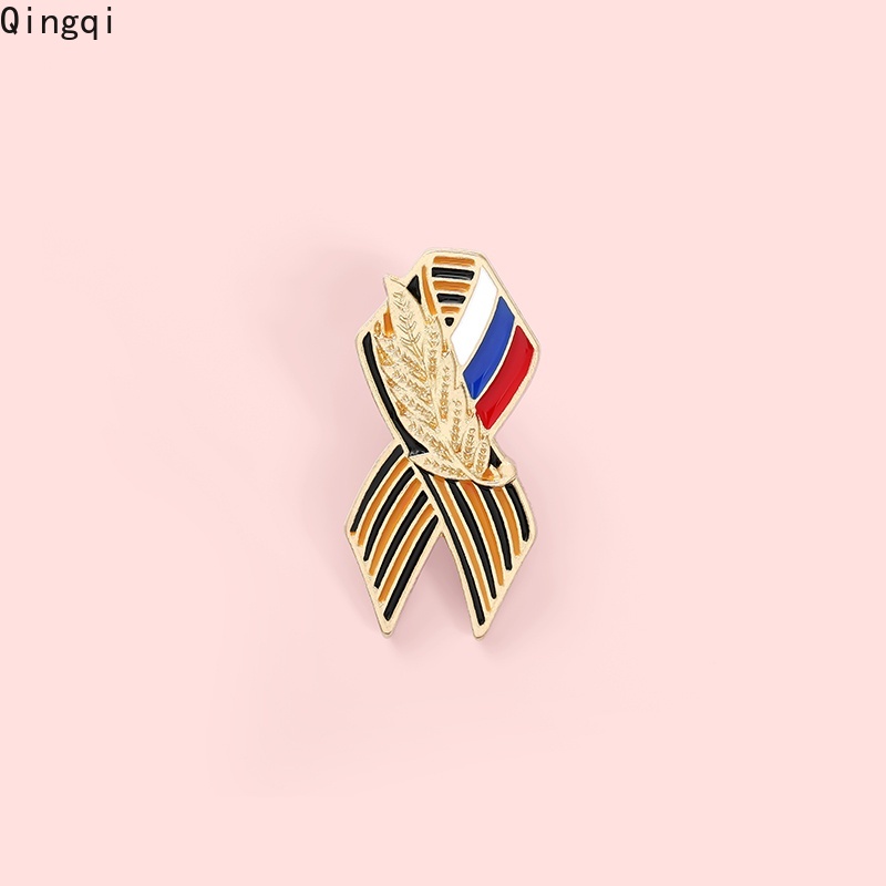 Ghim cài áo Miss Zoe hình dạng dây ruy băng Thánh George biểu tượng ngày lễ kỷ niệm chiến thắng Phát xít ở Nga