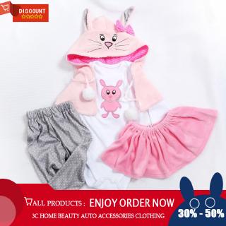 Cute Cartoon Cotton Hooded Clothing Set for 45~47CM Doll Toy