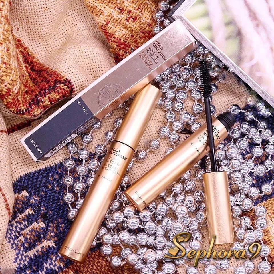 Mascara The Face Shop Gold Collagen Volume Mascara TFS chuốt mi kiêm dưỡng mi